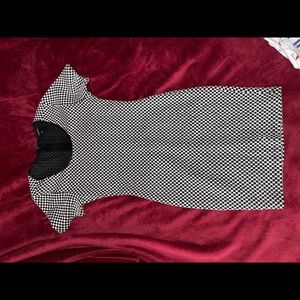 Checkerboard short sleeve bodycon dress